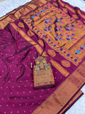Trending Munga Work Wine Paithani