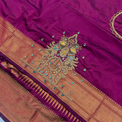 Trending Munga Work Wine Paithani