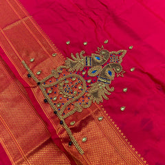 Trending Munga Work Hot Pink Paithani