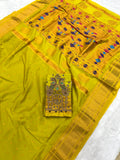 Trending Munga Work Pastel Yellow Paithani