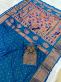 Trending Munga Work Dark Blue (Petrol Colour)Paithani