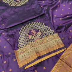 Kalanji Paithani With Beautiful Aari Work Blouse