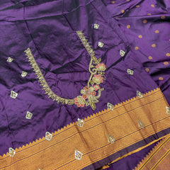 Kalanji Paithani With Beautiful Aari Work Blouse