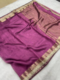 Purple Banarasi Tissue Saree With Trending Lace & Running Blouse