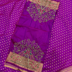 Wine Kalanjali Paithani With Aari Work Blouse