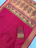 Hot Pink Kalanjali Paithani With Aari Work Blouse