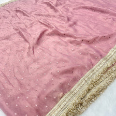 Janhvi Kapoor Inspired Tissue Saree In Pink Colour With Trending Border