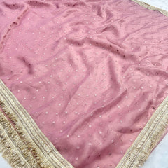 Janhvi Kapoor Inspired Tissue Saree In Pink Colour With Trending Border