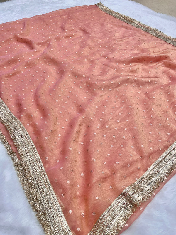 Janhvi Kapoor Inspired Tissue Saree With Trending Border