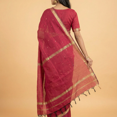 Maroon Colour Maheswari Silk Saree
