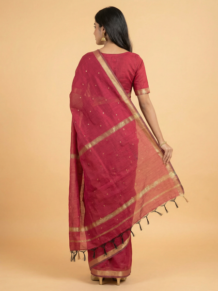 Maroon Colour Maheswari Silk Saree