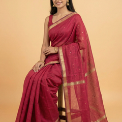 Maroon Colour Maheswari Silk Saree