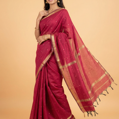 Maroon Colour Maheswari Silk Saree