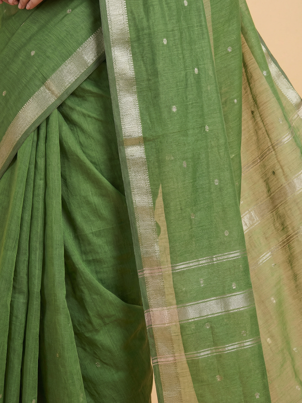 Green Colour Maheswari Silk Saree