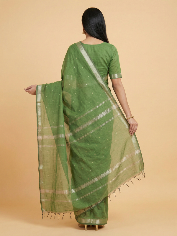 Green Colour Maheswari Silk Saree