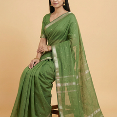 Green Colour Maheswari Silk Saree