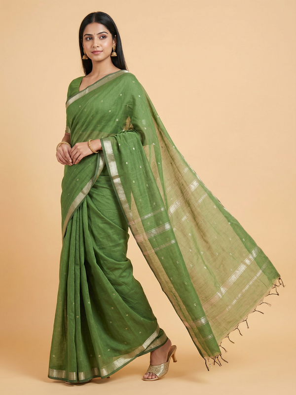 Green Colour Maheswari Silk Saree