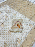 Dola Silk Trending White Cut Border & Aari Work Blouse Saree