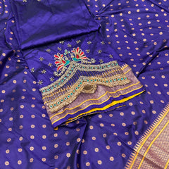 Kalanji Paithani With Beautiful Peacock Aari Work Blouse