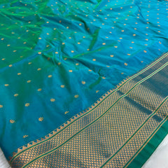 Trending Munga Work Dual Tone Blue Paithani