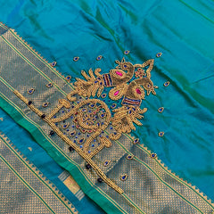 Trending Munga Work Dual Tone Blue Paithani