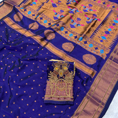 Trending Munga Work Purple Paithani