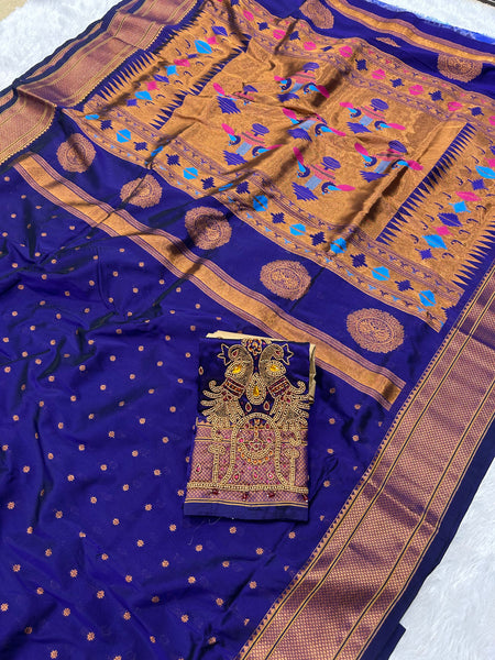 Trending Munga Work Purple Paithani