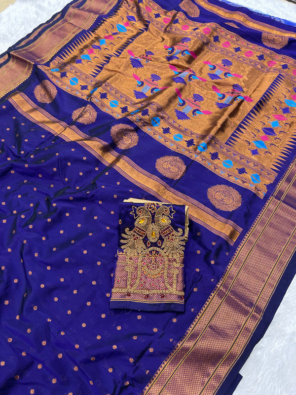 Trending Munga Work Purple Paithani