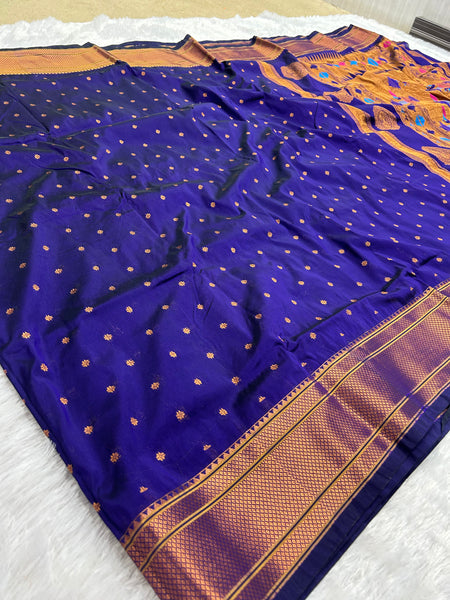Trending Munga Work Purple Paithani