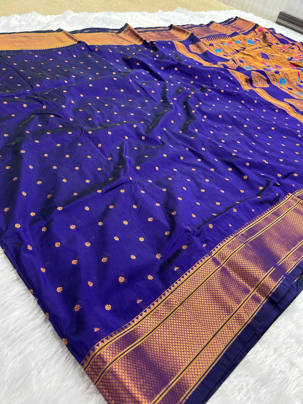 Trending Munga Work Purple Paithani