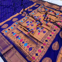 Trending Munga Work Purple Paithani