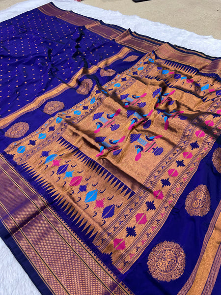 Trending Munga Work Purple Paithani