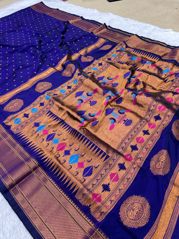 Trending Munga Work Purple Paithani