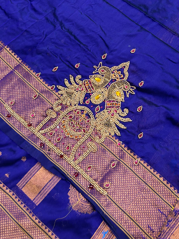 Trending Munga Work Purple Paithani