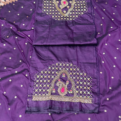 Purple Colour Muniya Paithani With Work Blouse