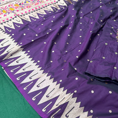 Purple Colour Muniya Paithani With Work Blouse