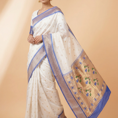 White Special Urmi Paithani