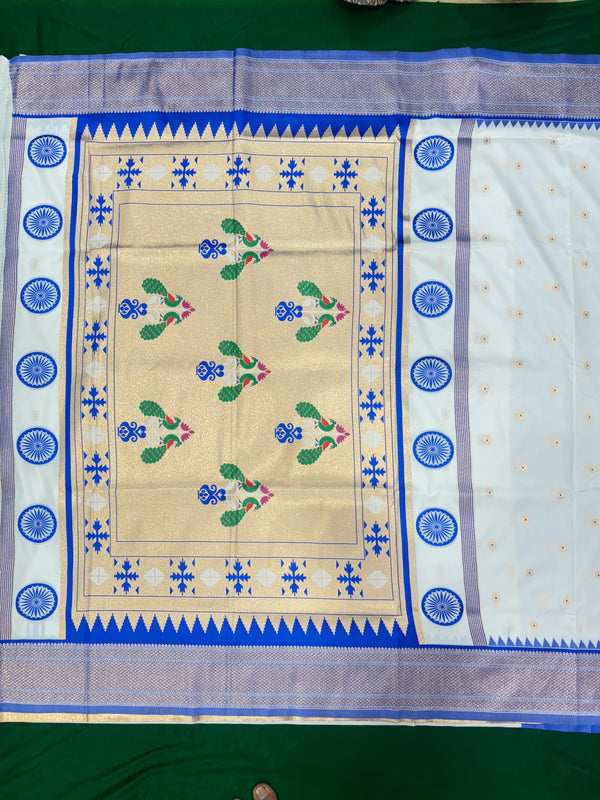 White Special Urmi Paithani