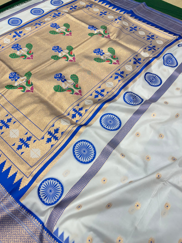 White Special Urmi Paithani