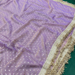 Janhvi Kapoor Inspired Tissue Saree In Purple Colour With Trending Border