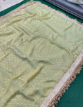 Janhvi Kapoor Inspired Tissue Saree In Pestal Green Colour With Trending Border