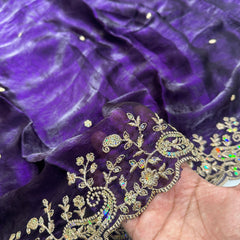 Statement Designer Purple Saree With Heavy Work Ready Blouse