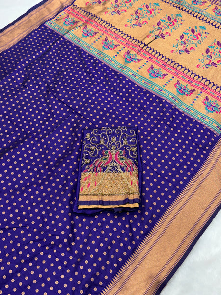 Kalanjali Paithani With Aari Work Blouse