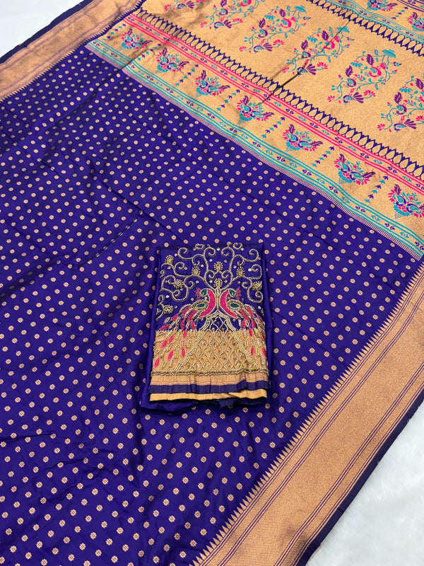 Kalanjali Paithani With Aari Work Blouse