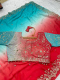 Viral Shaded Readymade Blouse Saree