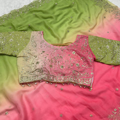 Viral Shaded Readymade Blouse Saree