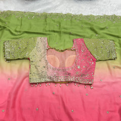 Viral Shaded Readymade Blouse Saree