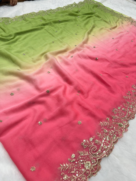 Viral Shaded Readymade Blouse Saree