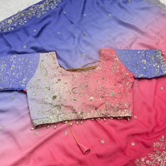 Viral Shaded Readymade Blouse Saree