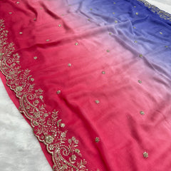 Viral Shaded Readymade Blouse Saree